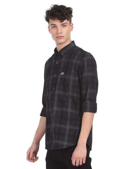 black checkered casual shirt - 18216568 - Very Small Image - 1