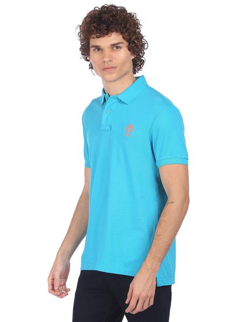 ai aqua solid polo t-shirt - 18216755 - Very Small Image - 1