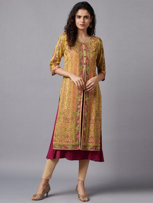 women's layered kurta - 18217609 - Very Small Image - 1