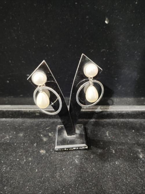 ladies earrings metal silver color  - 18218281 - Very Small Image - 1