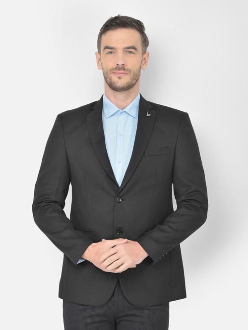 black solid casual blazer - 18218835 - Very Small Image - 1