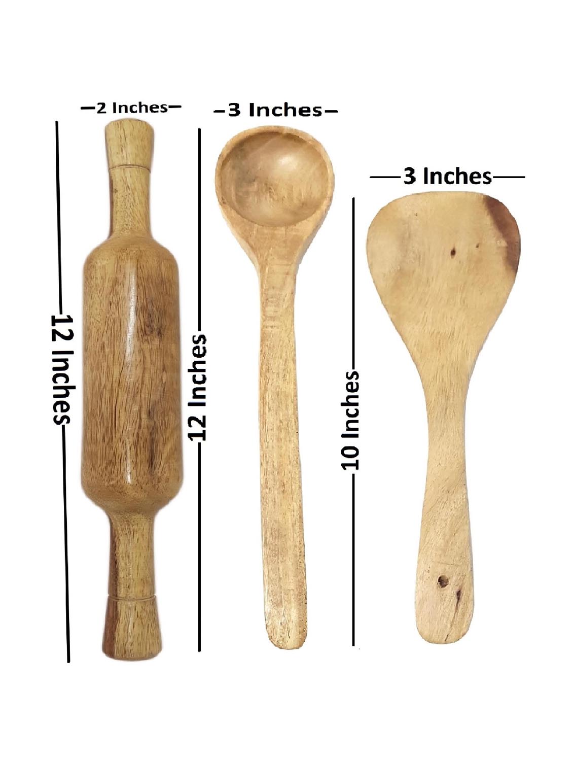 buzykart® wooden spoon set of 8 pcs/ wooden spatula, ladle & kitchen tools set - 18219053 - Zoom Image - 4