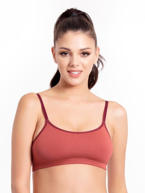 brown solid sports  bra - 18219232 - Very Small Image - 1