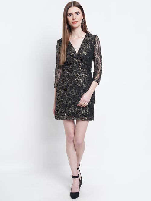 v-neck embellished  bodycon dress - 18219428 - Very Small Image - 1