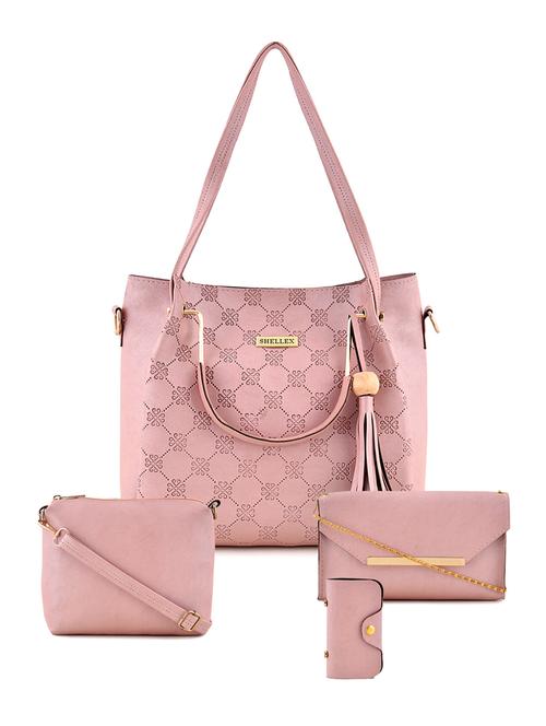 pink leatherette combo handbag - 18220564 - Very Small Image - 1