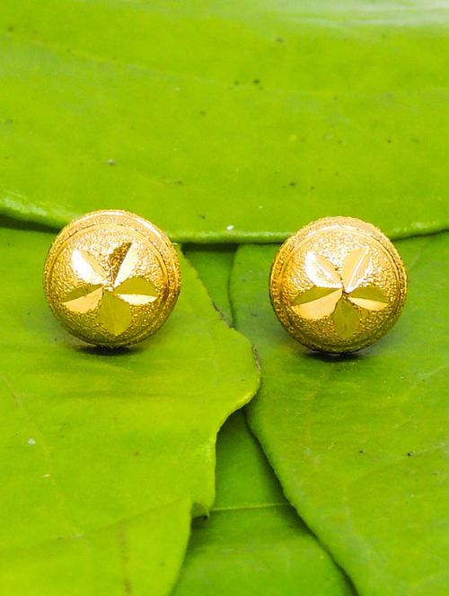 gold brass jhumka earring - 18220670 - Very Small Image - 1