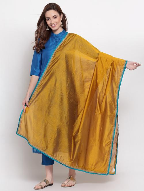 gold chanderi dupatta - 18220920 - Very Small Image - 1