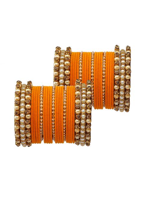 pearl and crystal stone metal bangle set pack of 50 - 18221592 - Very Small Image - 1