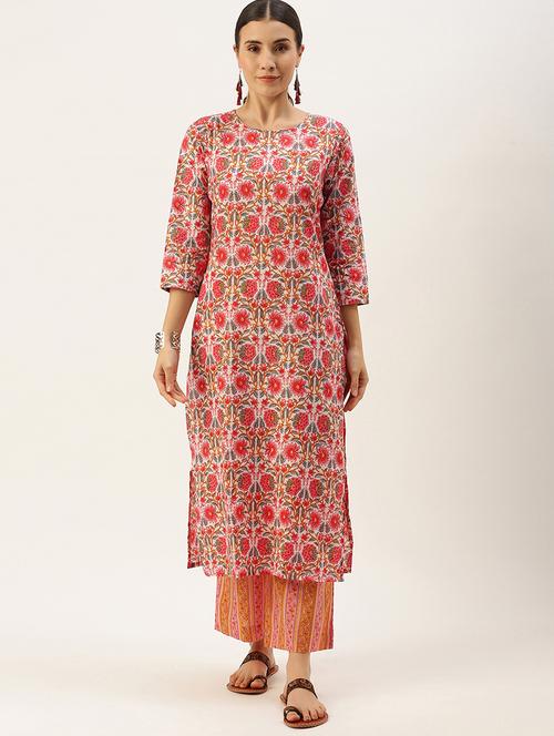 white cotton kurta palazzo  set - 18221728 - Very Small Image - 1