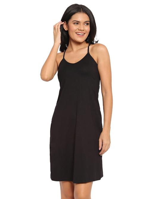 women cotton cross back knee length nighty - 18222036 - Very Small Image - 1