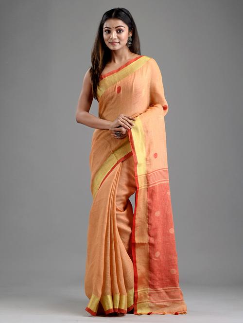 self design handloom saree  with blouse - 18223501 - Very Small Image - 1