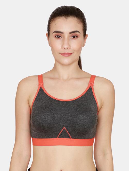 grey solid sports bra - 18223831 - Very Small Image - 1