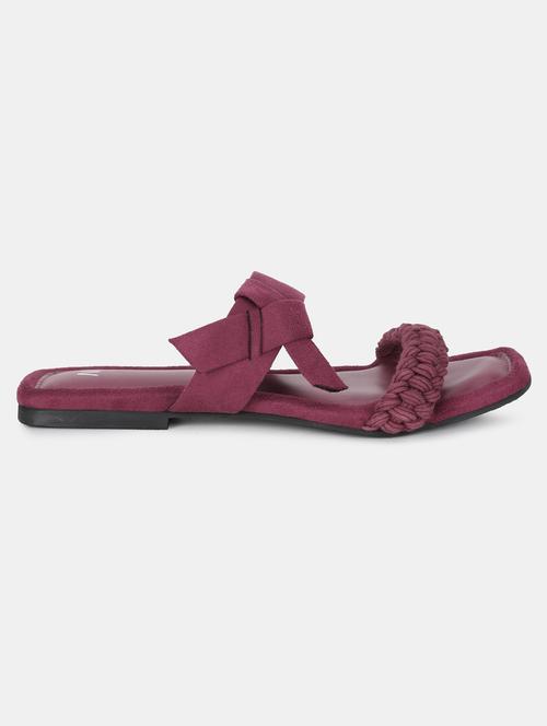 maroon suede ethnic sandals - 18223940 - Very Small Image - 1