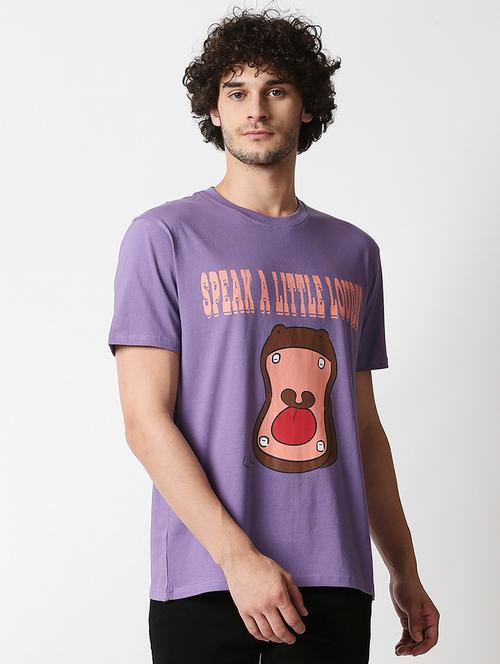 purple chest-printed t-shirt - 18224489 - Very Small Image - 1