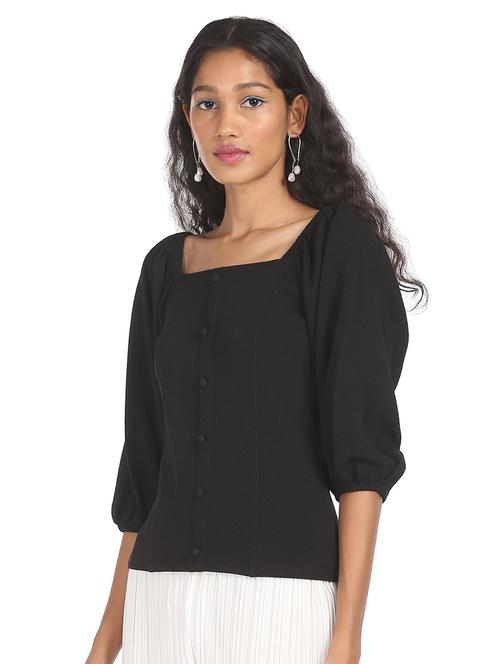 square neck solid top - 18225724 - Very Small Image - 1