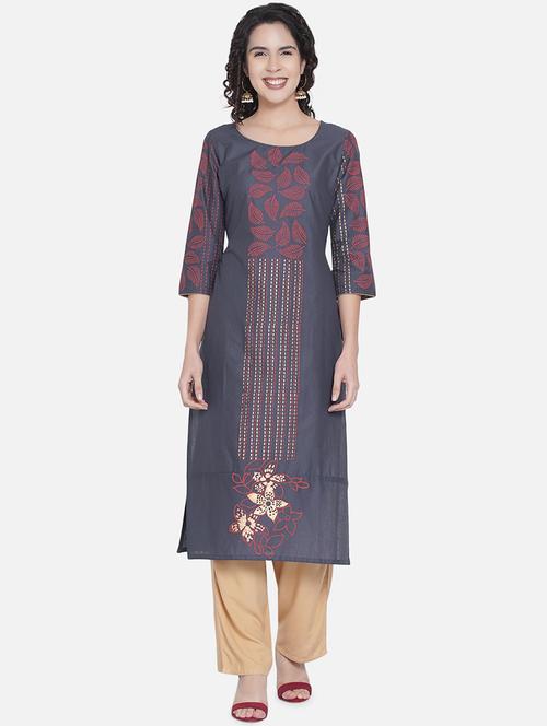 women's straight kurta - 18226166 - Very Small Image - 1