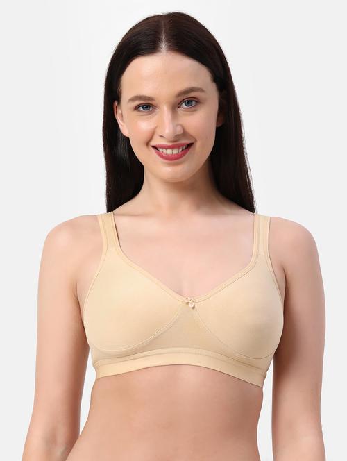 beige solid sports bra - 18226448 - Very Small Image - 1