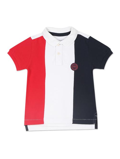 round neck color block  t-shirt - 18226575 - Very Small Image - 1