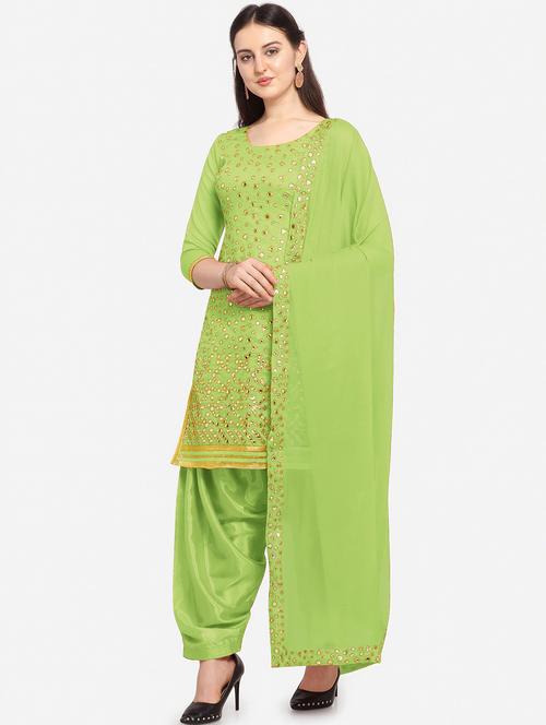 green silk blend unstitched suit - 18226974 - Very Small Image - 1