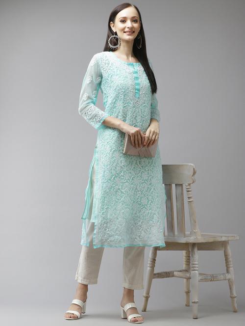 women's straight kurta - 18227468 - Very Small Image - 1