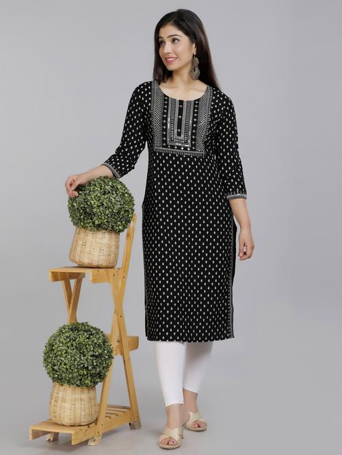 women's straight kurta - 18227511 - Very Small Image - 1