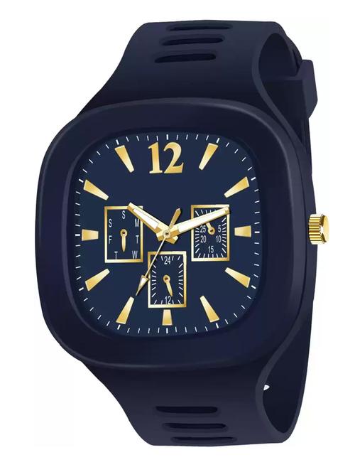 lorenz stylish square blue dial smooth silicon strap addi stylish designer analog watch- blue | mk-3098k - 18227662 - Very Small Image - 1