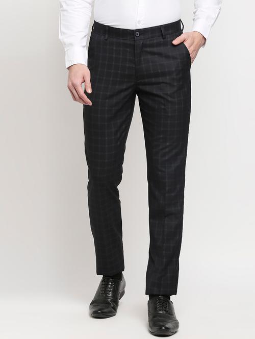 black checkered formal trouser - 18227847 - Very Small Image - 1