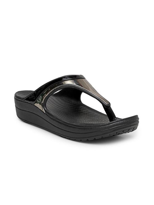 black pvc slippers flip flops - 18229271 - Very Small Image - 1