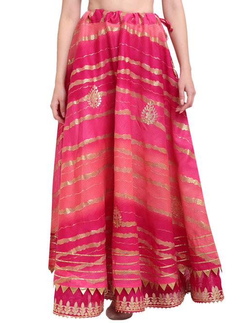pink printed flared skirt - 18230216 - Very Small Image - 1
