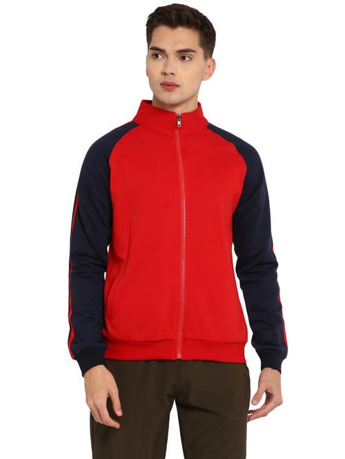 red color-blocked sweatshirt - 18230343 - Very Small Image - 1