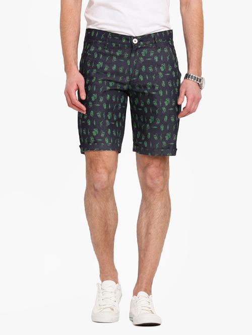 navy blue printed short - 18230757 - Very Small Image - 1