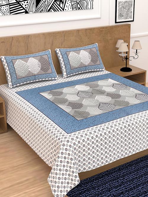 divamee bedsheets 100% pure cotton, vibrant colours jaipuri print double bedsheet with 2 pillow covers-color resistance - 18231187 - Very Small Image - 1