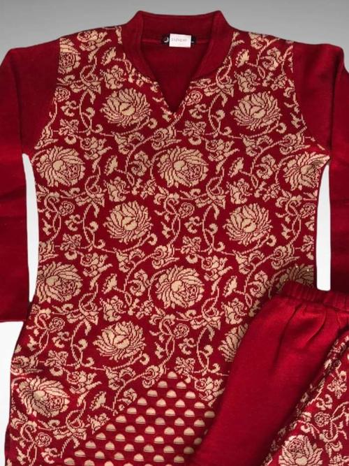 red color woolen palazzo set for  - 18231450 - Very Small Image - 1