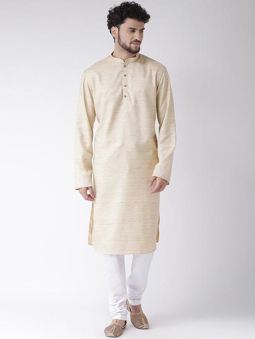 beige melange kurta pyjama ethnic wear set - 18232132 - Very Small Image - 1