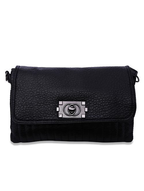 black textured regular sling bag - 18232953 - Very Small Image - 1