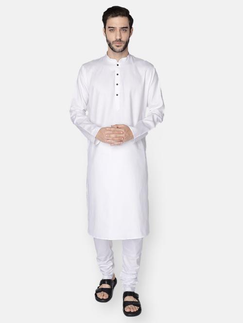 white solid kurta pyjama ethnic wear set - 18233561 - Very Small Image - 1