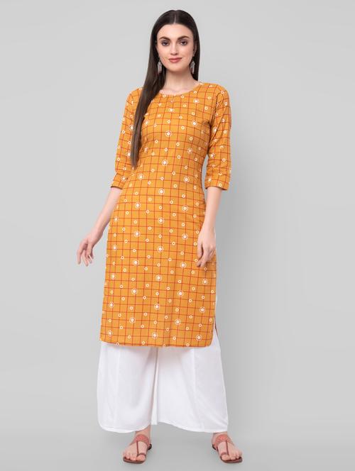 beige cotton straight kurta - 18233720 - Very Small Image - 1