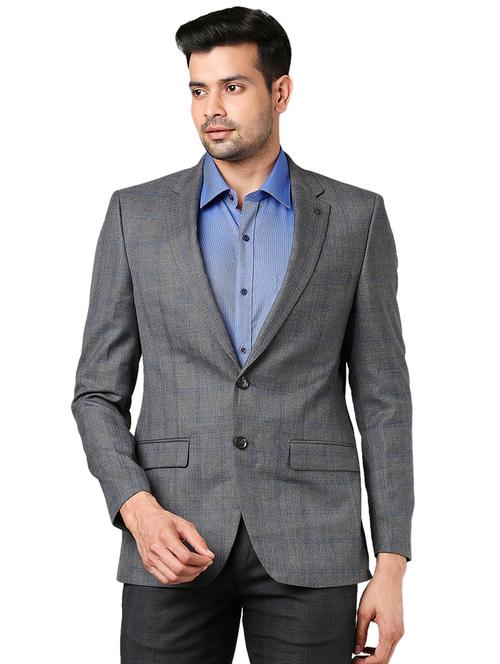 grey checked formal blazer - 18233854 - Very Small Image - 1