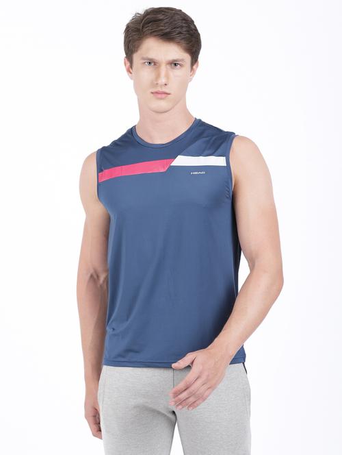 navy-blue chest-printed t-shirt - 18233917 - Very Small Image - 1