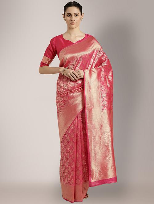 women's banarasi saree with blouse - 18234255 - Very Small Image - 1
