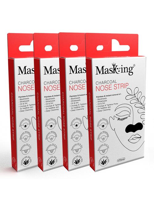 masking charcoal nose stripes for blackheads, whiteheads, oil & dirt removal ideal for women & men (20 nose strips) - 18234519 - Very Small Image - 1