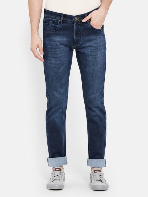 navy-blue light washed denim jean - 18234618 - Very Small Image - 1