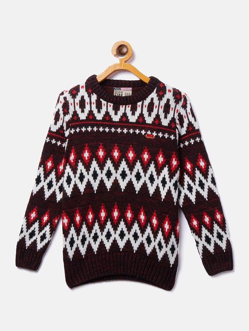 maroon striped  sweater - 18234729 - Very Small Image - 1
