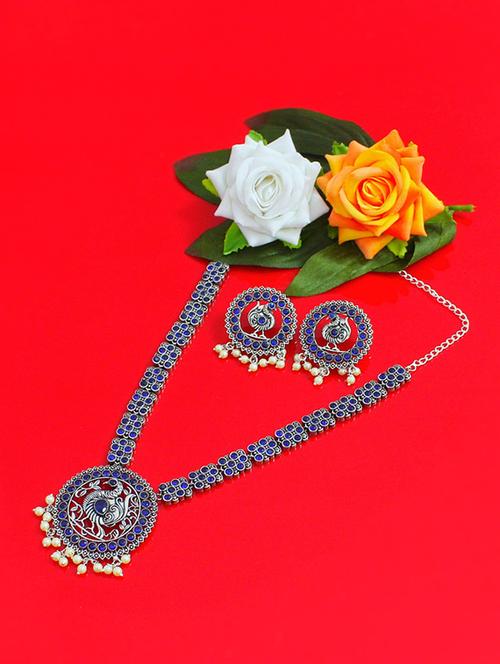 blue brass necklaces and earring - 18234964 - Very Small Image - 1