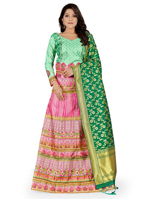 pink a-line lehenga - 18235797 - Very Small Image - 1