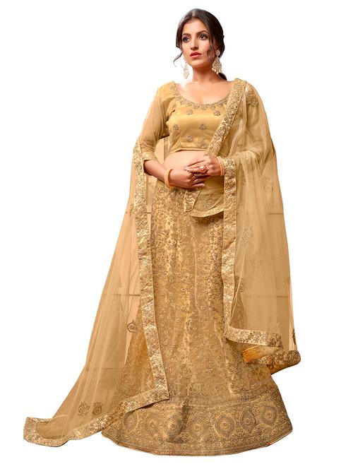 beige net aline lehenga - 18235811 - Very Small Image - 1