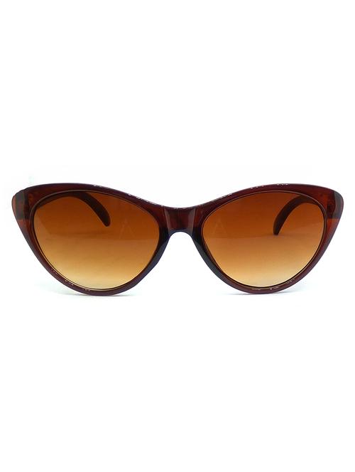hrinkar men women boys & girls cat-eye &  sunglasses brown frame, clear lens (medium) - 18239092 - Very Small Image - 1