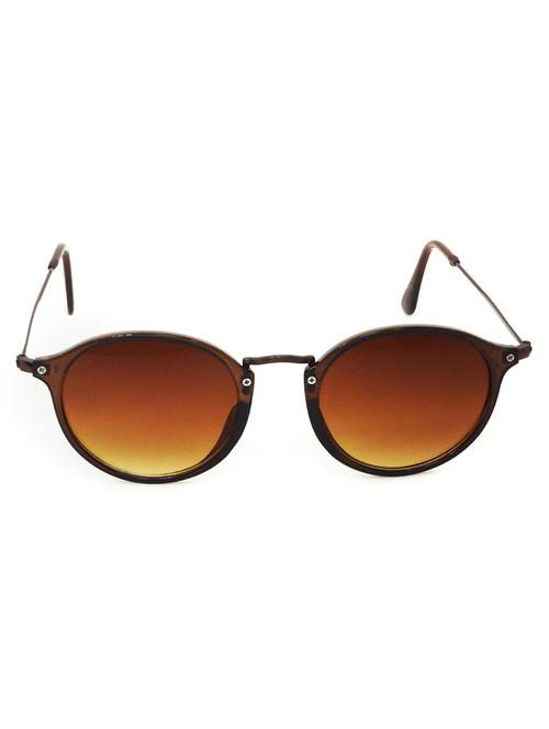 hrinkar men women boys & girls round &  sunglasses brown frame, clear lens (medium) - 18239096 - Very Small Image - 1
