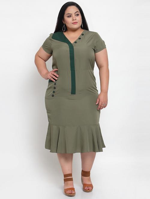 women's tiered dress solid dress - 18239715 - Very Small Image - 1