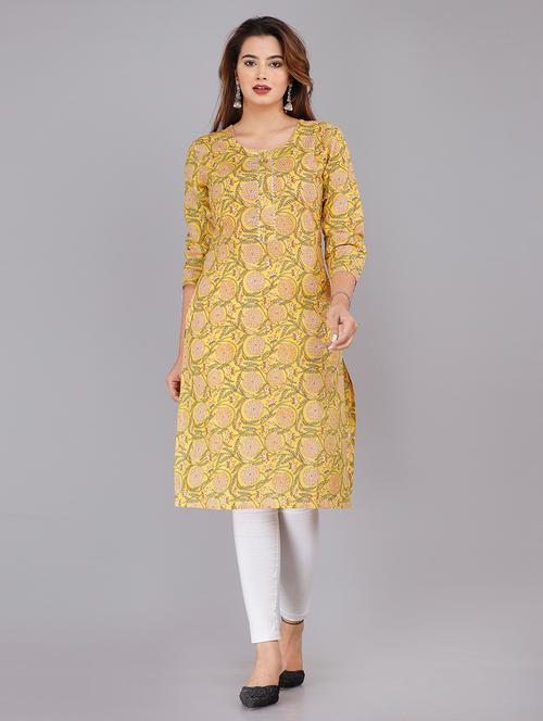 women's straight kurta - 18240020 - Very Small Image - 1